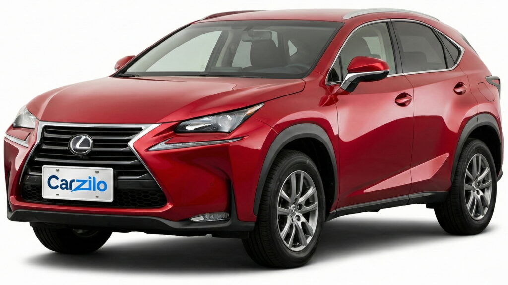 Sell Your Lexus NX in California Lexus NX red crossover SUV in a clean front-side view on a white background, representing a car ready to sell in California.