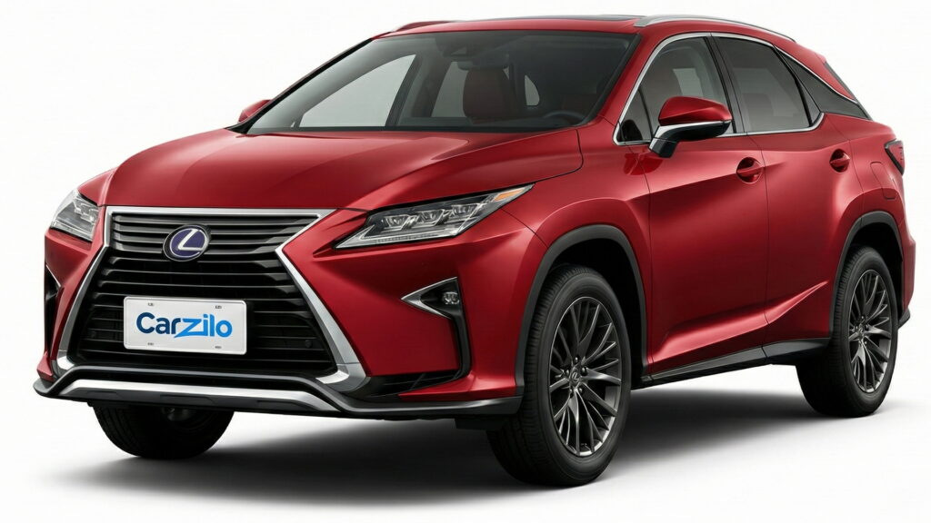 Sell Your LEXUS RX Fast in California LEXUS RX red SUV shown from the front three-quarter angle on a clean white background for car sellers in California.