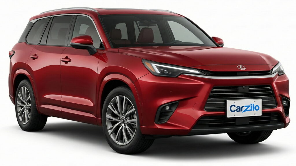 Sell Your LEXUS TX Fast in California Red LEXUS TX SUV in a front three-quarter view on a white background, ready to sell in California.